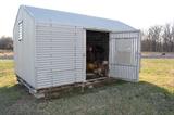 The aluminum outbuilding is for sale