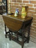 Oak barley twist gate leg table