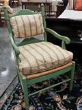 French country arm chair with down pillows