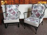 Vintage wrought iron arm chairs