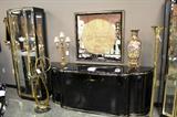 Hollywood style high gloss ebony buffet & curios