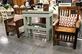 Arts & Crafts style armchairs, Custom made lamp/console table