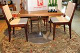 Modern rosewood chairs & custom made pedestal table
