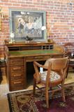 Early oak roll top desk