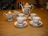 Antique Japanese Nasco Indian Tree tea set: cups, saucers, cream, sugar and tea pot