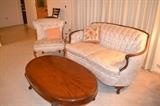 Antique coffee table Imperial Furniture Co., antique settee