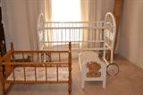 antique baby bed and doll beds