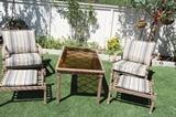Aluminum Patio set. Brand new cushions.