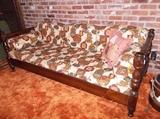 ETHAN ALLEN PULL OUT SOFA BED. NOTE THE CARPET. BLAST FROM THE PAST