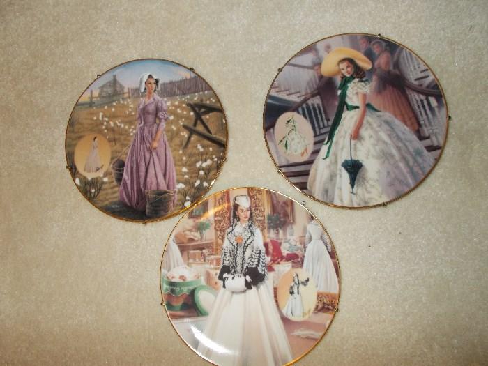 3 of 10 Scarlett O'Hara collector's plates