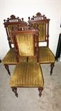 Three Antique German / European upholstered chairs