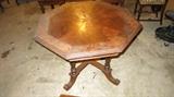 Edwardian period antique octagonal walnut veneered Center Table