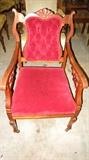 Antique German / European hand carved chair on casters