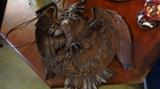 Hand carved eagle wall plaque
