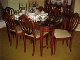 Mahogany Dining Table with 1 Arm Chair & 5 Side Chairs