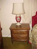 Nightstand & Vintage Lamp
