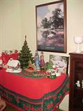 Maxfield Parish print & Christmas decorations