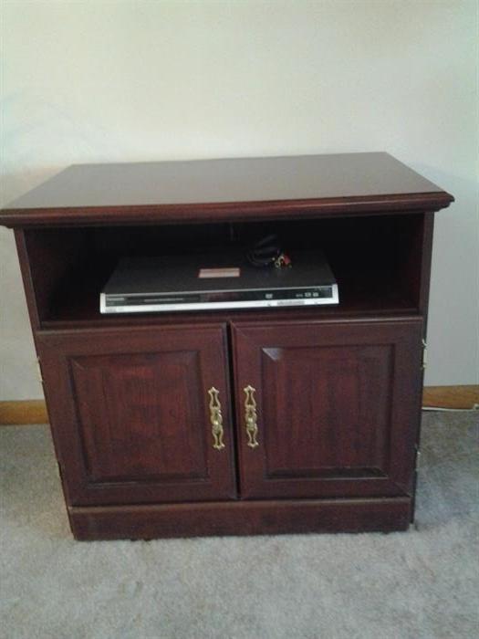 TV Stand shown with Panasonic DVD player