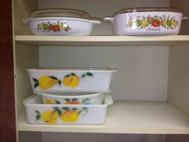 Corning ware and vintage pyrex