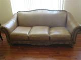 THIS TAN LEATHER SET INCLUDING LOVESEAT COUCH ITALIAN MARBLE COFFEE TABLE AND CORNER TABLE ALL FOR SALE AND AVAIL PRIOR TO SALE. PLS CALL TO SET UP APPT WITH US IF INTERESTED.