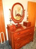 Davis cabinet of Nashville bedroom suite, solid cherry, Lillian Russell style, 4 pieces: bed, night stand, two dressers