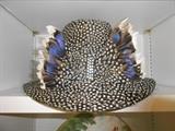 Custom made Jack McConnell hat of guinea feathers...has the red feather inside! 