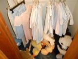 Vintage baby clothes, stuffed toys