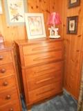 Hardwood dresser and matching twin bed