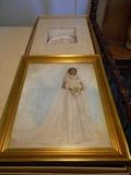 1973 bridal gown still preserved in White way Cleaner box. Portrait shows details. Has been sealed for 40 years!