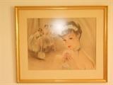 Pair of 1950s ballerina artwork, example of dozens of framed prints and artwork including Michael Sloan of Tennessee and Paul Sawyier of Kentucky  