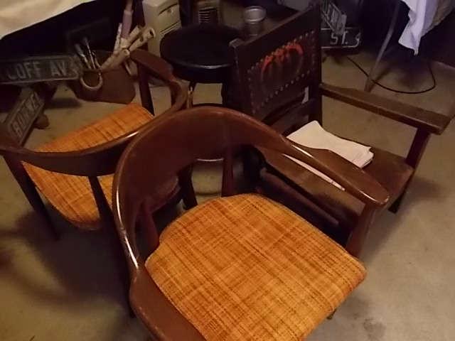 Variety of vintage chairs.