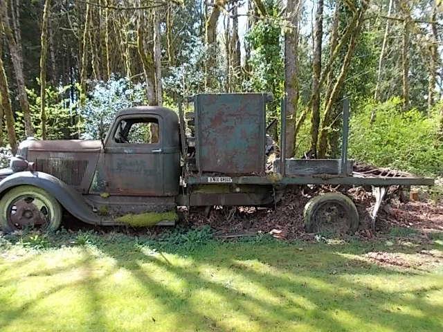 1936 Dodge 1 1/2 ton truck, intact with original  flathead 6 engine.