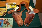 Hubley Cap Gun Set in Original Holsters