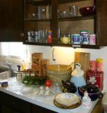 Yellow Ware Mixing Bowls, Hall Casserole, Shawnee Cookie Jar and S&P Shakers