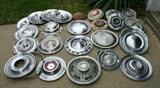 Great grouping of vintage Chrome Hubcaps