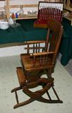 Antique Convertible Oak High Chair Rocker