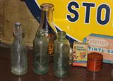 Owosso Osmer Blob Bottles, Mickeys Dairy Bottle fro Flint Michigan.