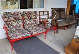 Vintage Settee ready to be redone or repurposed. Woodard Settee and matchingTable.