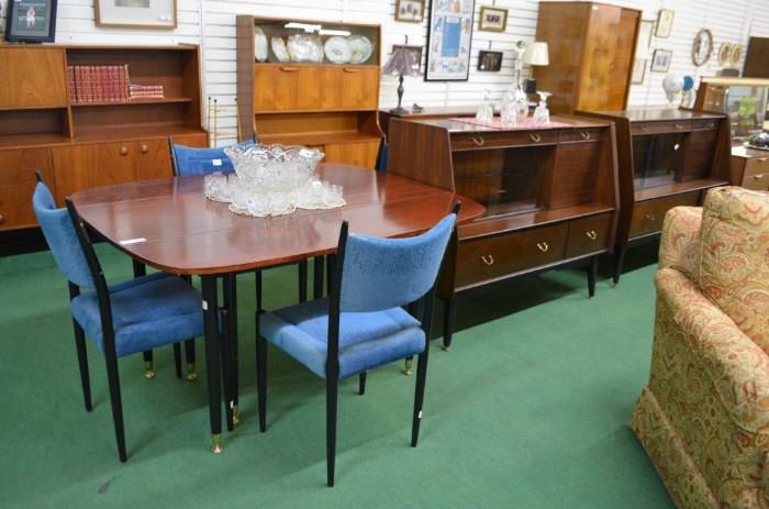 G PLAN DROP LEAF TABLE, DINING CHAIRS
