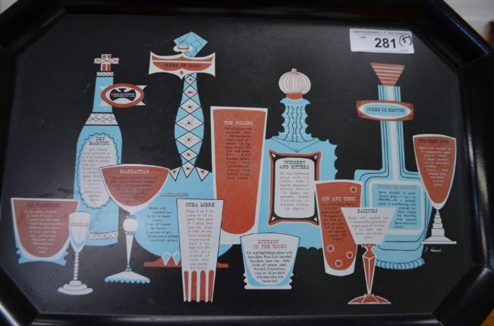 TRAY WITH DRINK RECIPES