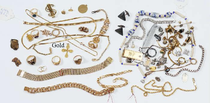 Costume Jewelry including Gold 