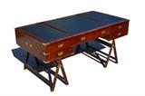Lot 1039 Campaign Style Mahogany Desk