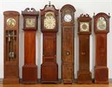A Collection of American, European, and English Long Case Clocks to inc. Ca. 1780, 7’ tall; English Coventry Ca. 1820.