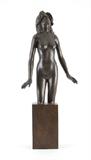 Lot 1145:  SALMONES, Victor, (Mexican, 1937-1989): ''Goddess of Love'', Bronze, 30'' h., signed #'d 2/10, original purchase receipt available. Est. $4000/6000**
CONDITION: Several minor abrasions.