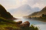 Lot 1025:  ROLYAT, Victor, (United Kingdom, 19th/20th Century): Highland Landscape, Oil/Canvas Est. $4000/6000**