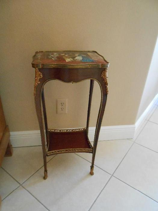 Antique Hand Painted Table w. hidden storage