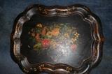 Large antique tole tray