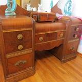 Vintage Waterfall Dresser/Vanity with Mirror