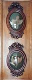 Hand-carved Oak Victorian French Frames with a Woodcock and Quail under glass