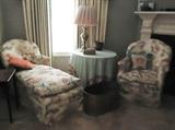 Upholstered Chaise Lounge and Chair